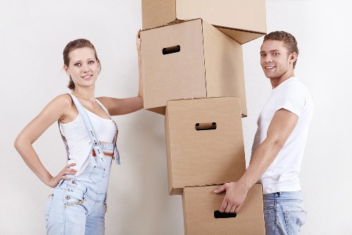 Satisfied customers with their successful move